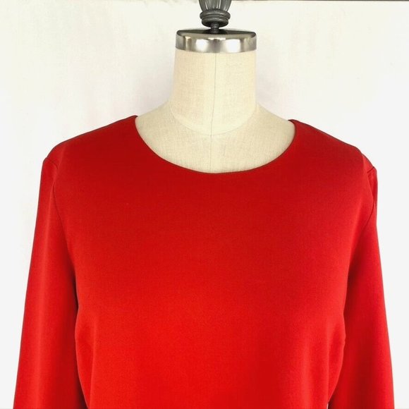 A.L.C. Women's Ann Top Size 6 Red Crepe Peplum Back Zipper Valentines Holidays - Picture 6 of 12